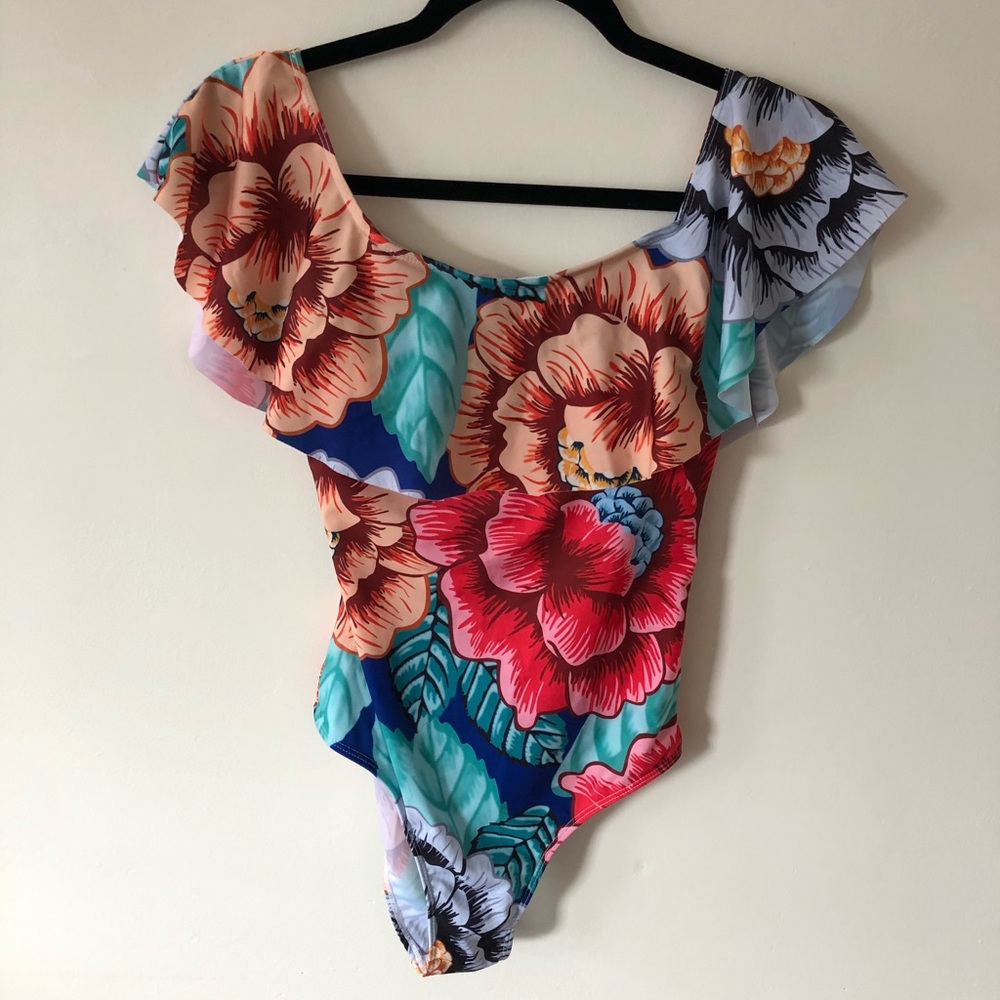 Ruffled floral one piece (2/$20 bundle)